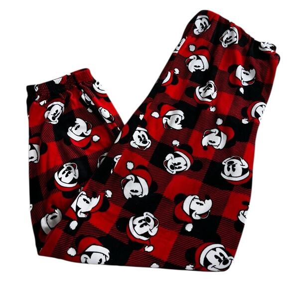 Women's Disney Red Mickey Mouse Christmas Pajama Set Sz Large Pant & Top Pj's - Picture 6 of 9